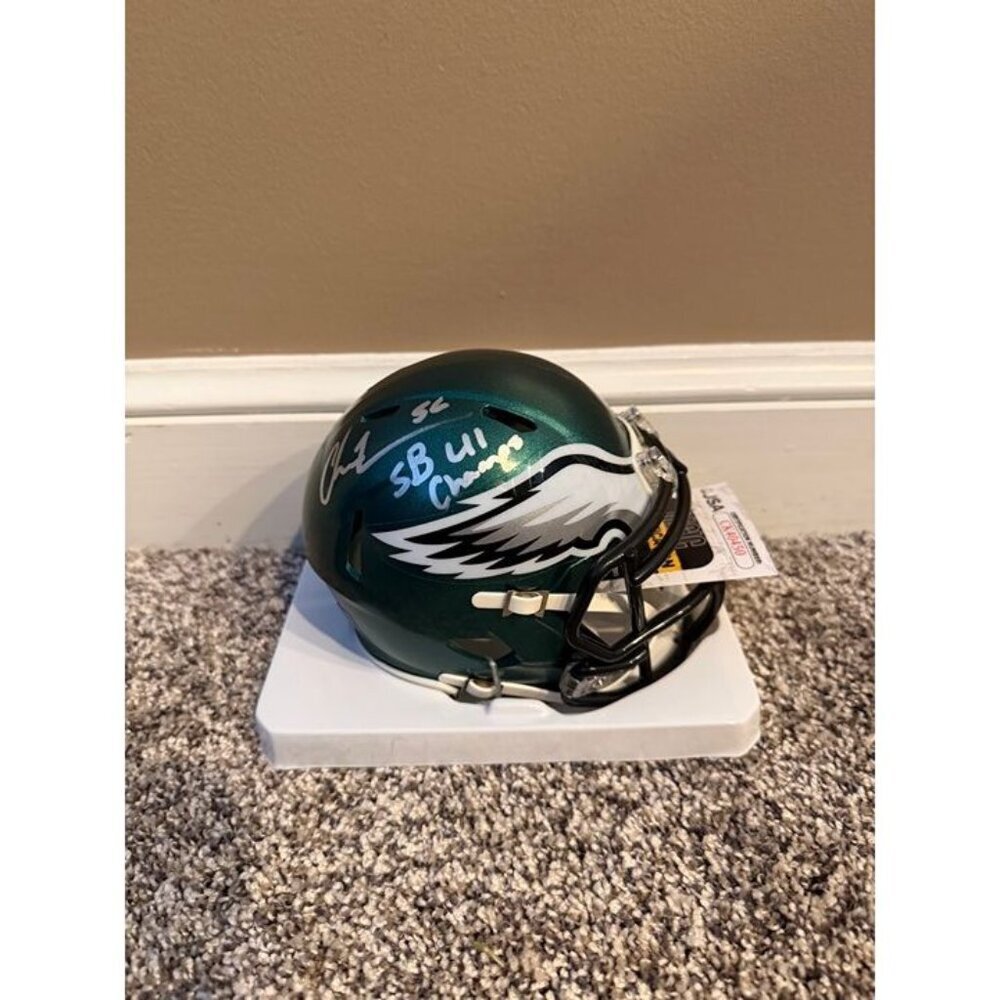 Chris Long signed SB LII Champs autographed Philadelphia Eagles Mini Helmet JSA - Picture 1 of 3